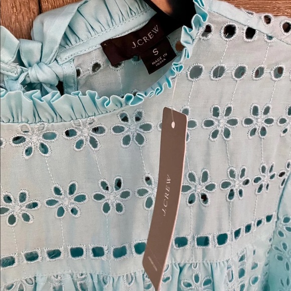 NWT J. Crew Eyelet Long Sleeve Top Small - Picture 3 of 4